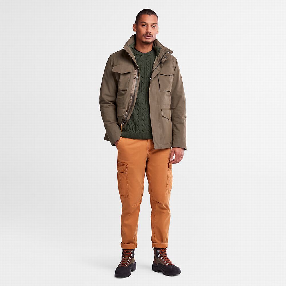Pánské Jumpers Timberland Phillips Brook Cable Crewneck Tmavě Zelene | TI16520-156