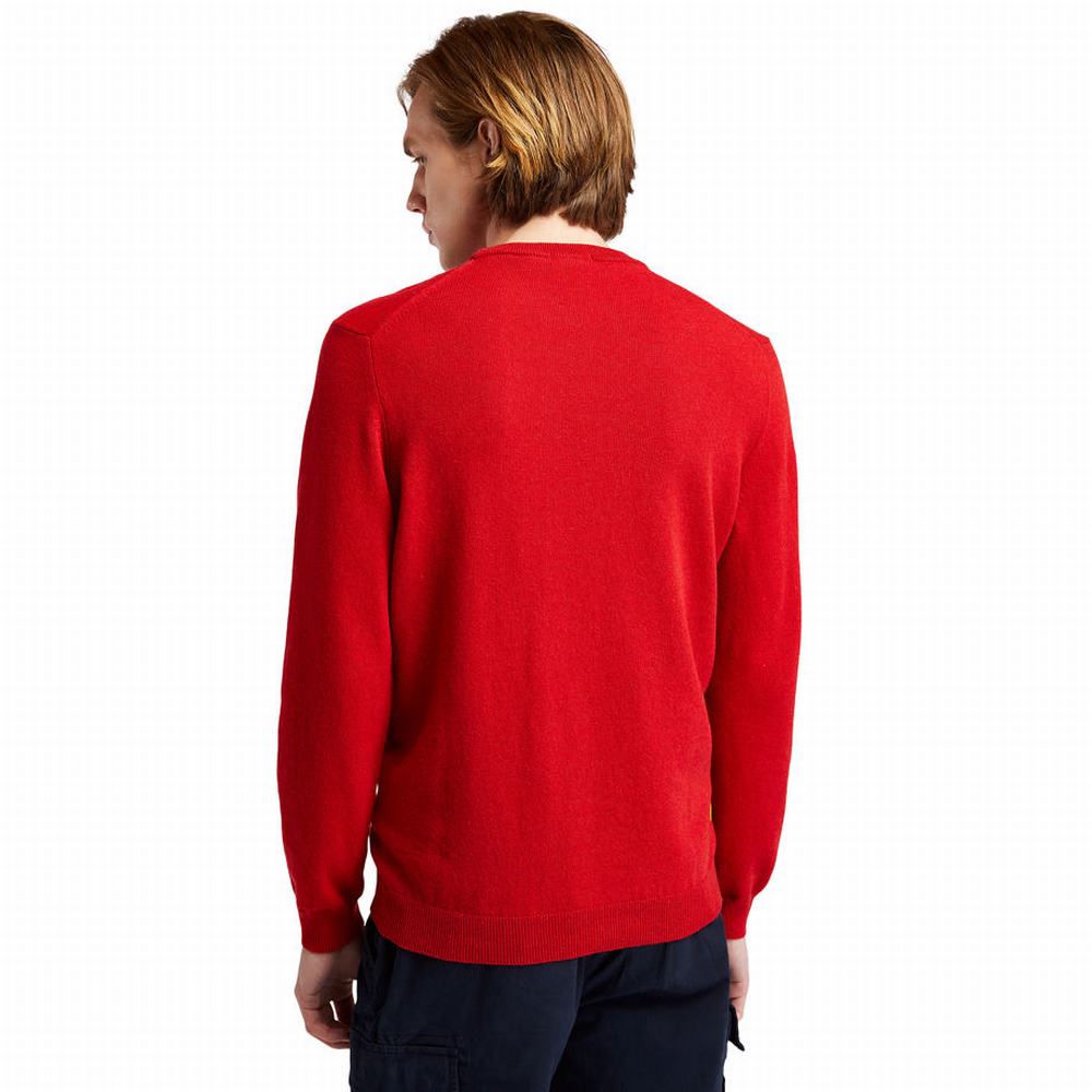 Pánské Jumpers Timberland Phillips Brook Crewneck Červené | TI28069-587