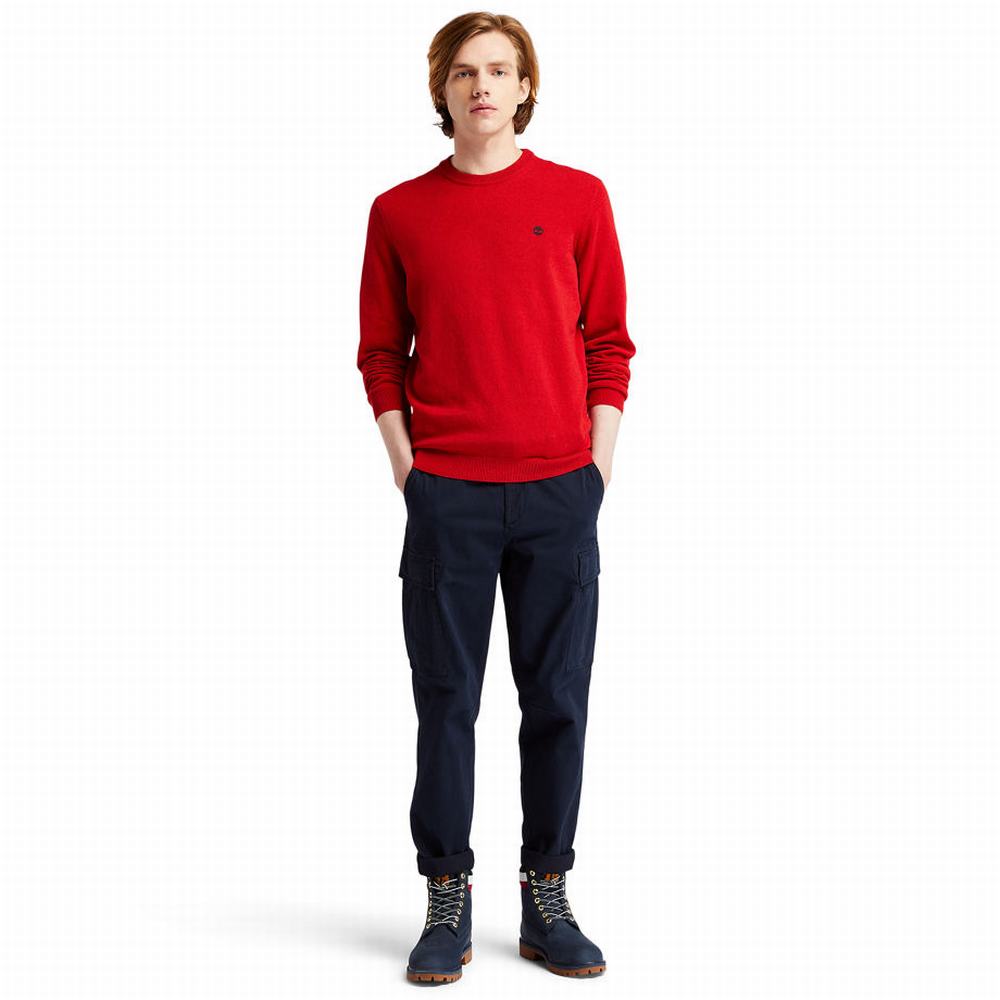 Pánské Jumpers Timberland Phillips Brook Crewneck Červené | TI28069-587