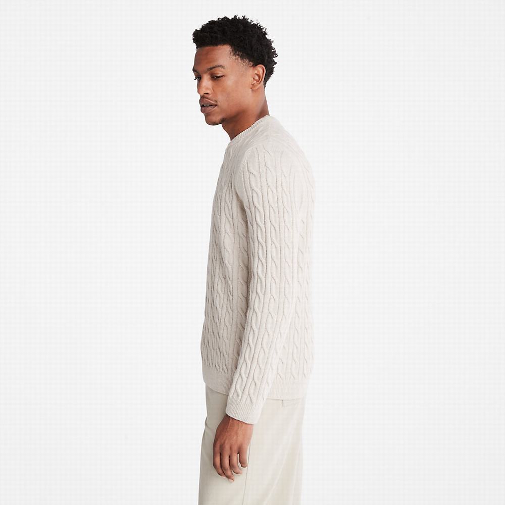 Pánské Jumpers Timberland Phillips Brook Cable Crewneck Béžový | TI69780-395