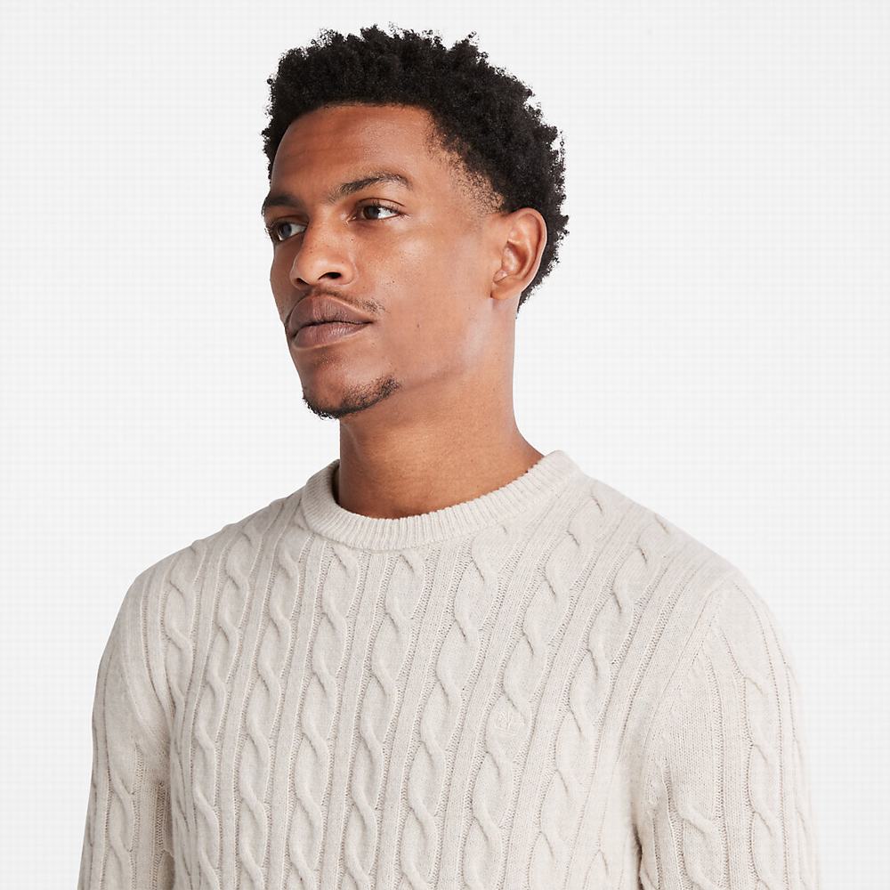 Pánské Jumpers Timberland Phillips Brook Cable Crewneck Béžový | TI69780-395