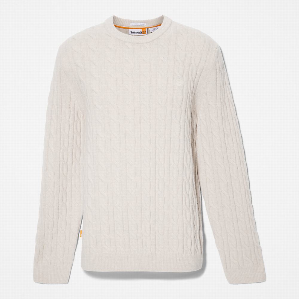 Pánské Jumpers Timberland Phillips Brook Cable Crewneck Béžový | TI69780-395