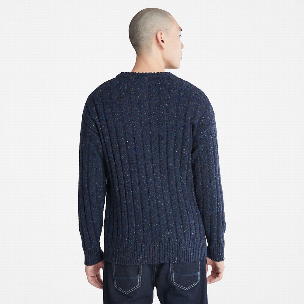 Pánské Jumpers Timberland Textured Crewneck Tmavě Blankyt | TI26731-260