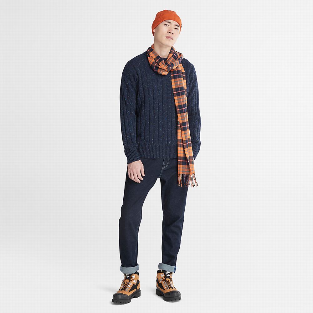 Pánské Jumpers Timberland Textured Crewneck Tmavě Blankyt | TI26731-260