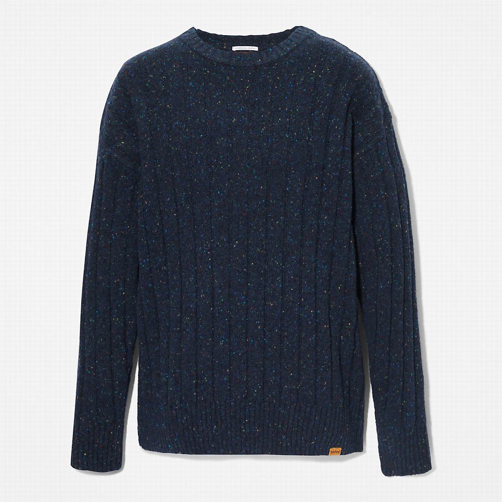 Pánské Jumpers Timberland Textured Crewneck Tmavě Blankyt | TI26731-260