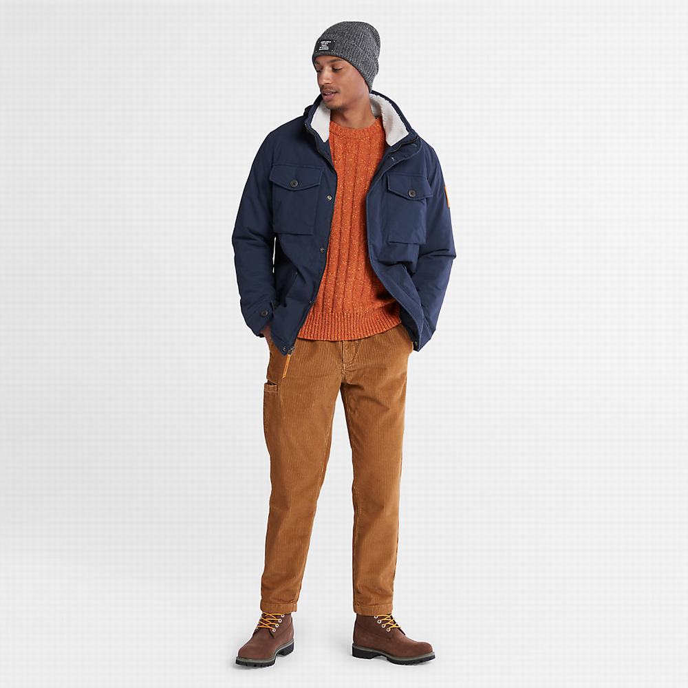 Pánské Jumpers Timberland Textured Crewneck Oranžové | TI74539-172