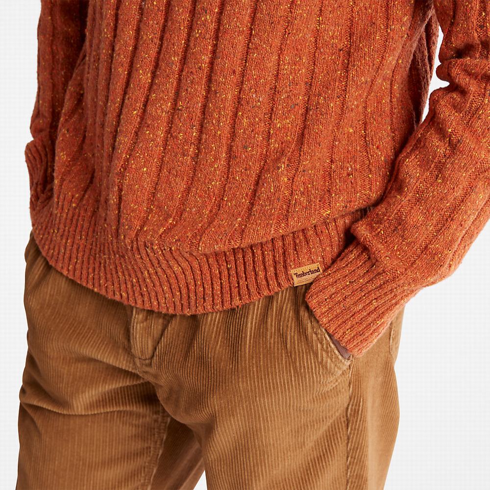 Pánské Jumpers Timberland Textured Crewneck Oranžové | TI74539-172