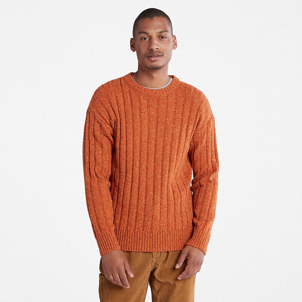 Pánské Jumpers Timberland Textured Crewneck Oranžové | TI74539-172