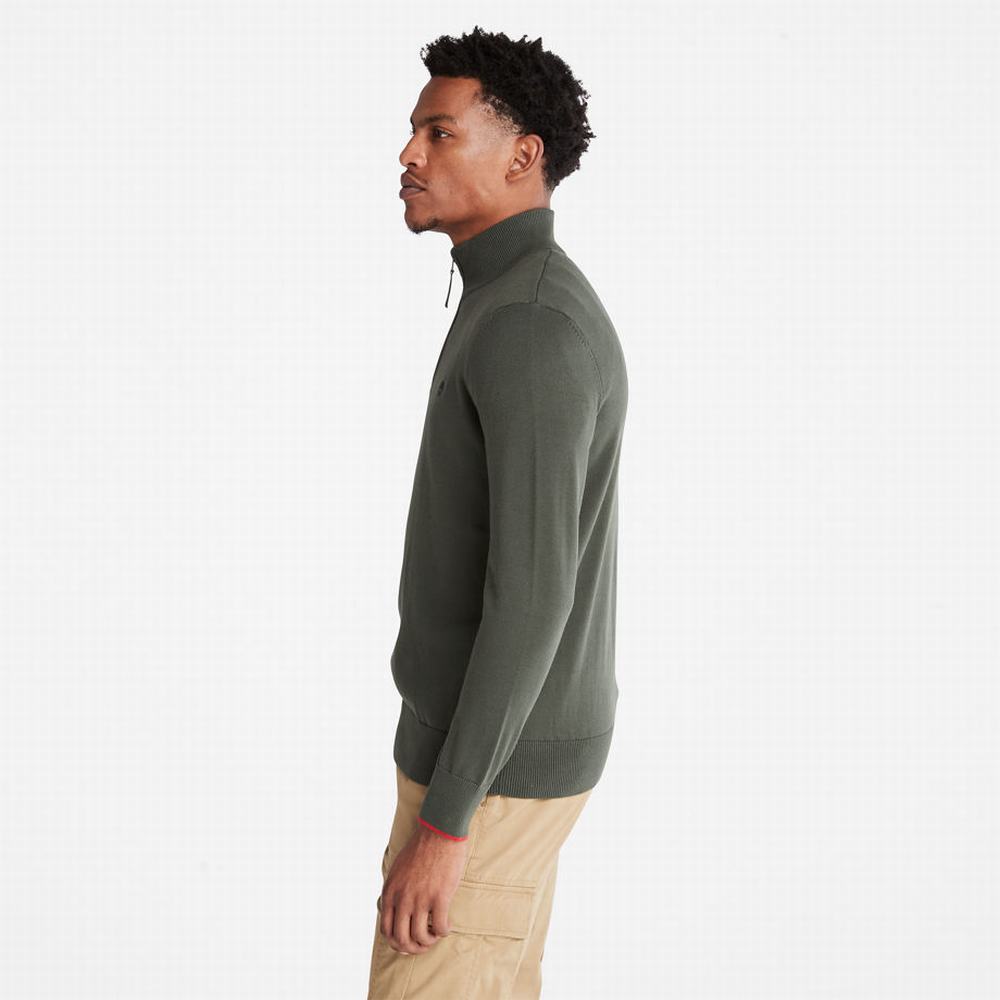 Pánské Jumpers Timberland Williams River Half-zip Tmavě Zelene | TI12573-792
