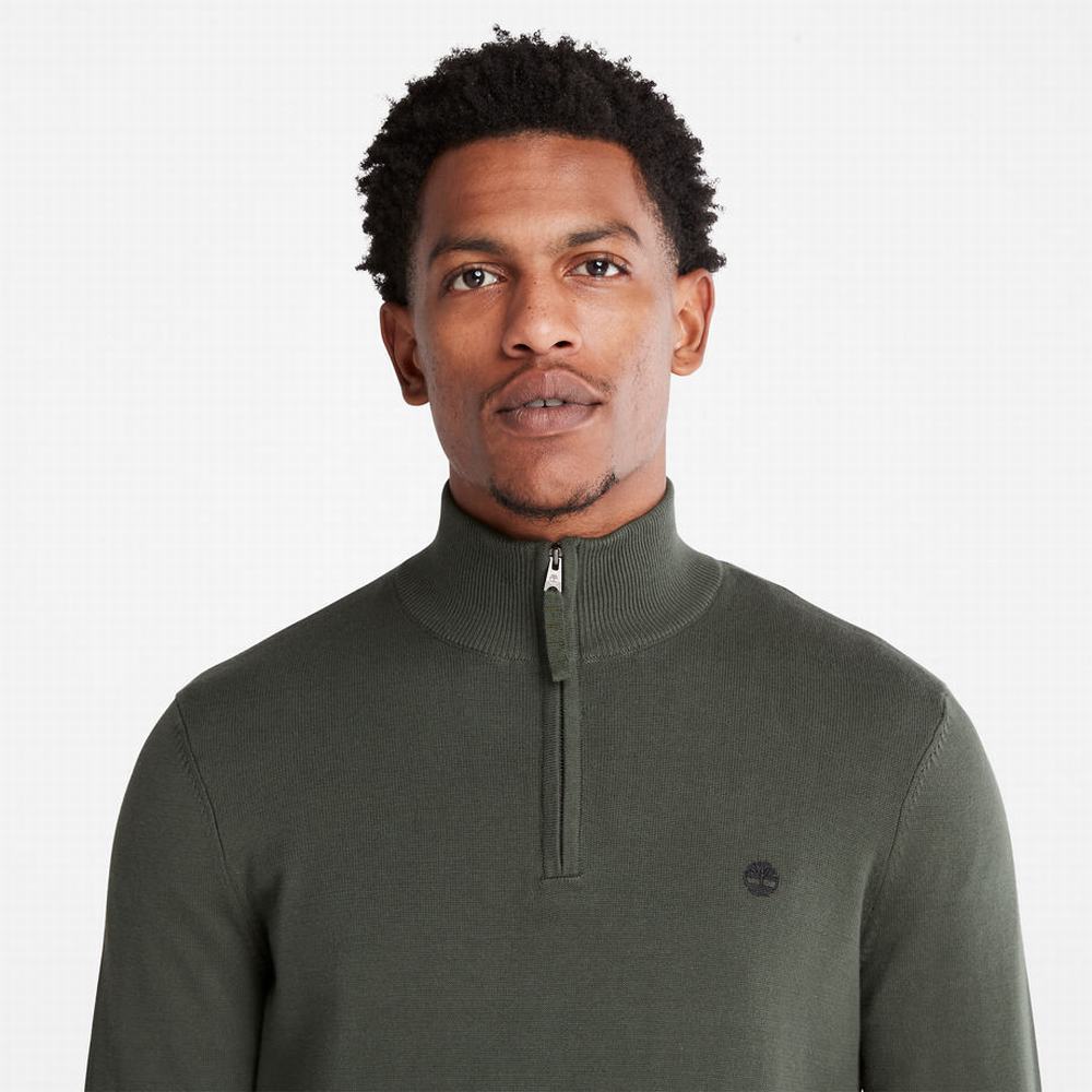 Pánské Jumpers Timberland Williams River Half-zip Tmavě Zelene | TI12573-792