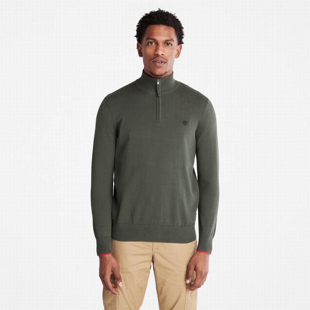 Pánské Jumpers Timberland Williams River Half-zip Tmavě Zelene | TI12573-792