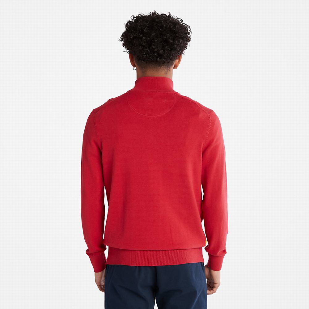 Pánské Jumpers Timberland Williams River Zip-neck Červené | TI35891-462