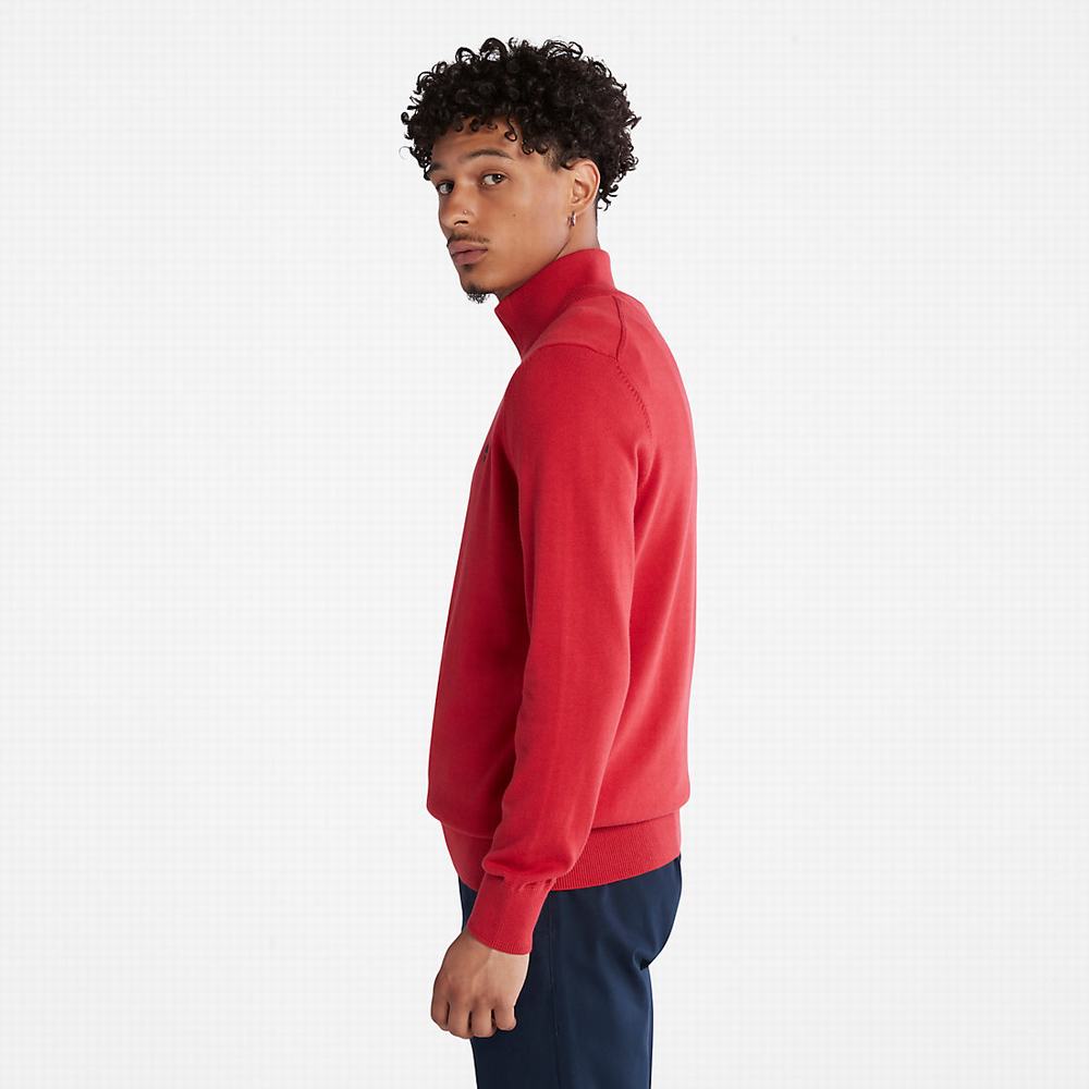 Pánské Jumpers Timberland Williams River Zip-neck Červené | TI35891-462