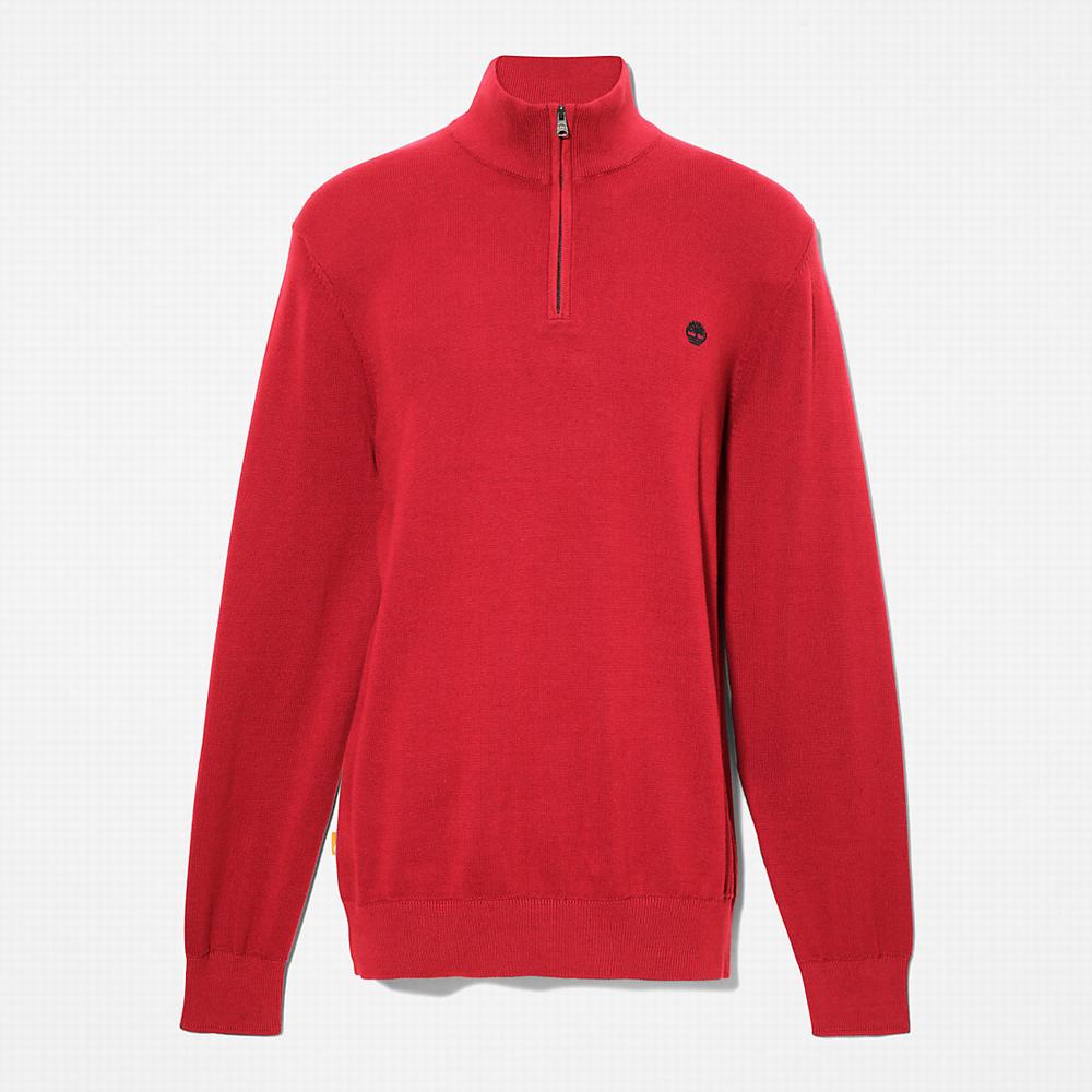 Pánské Jumpers Timberland Williams River Zip-neck Červené | TI35891-462