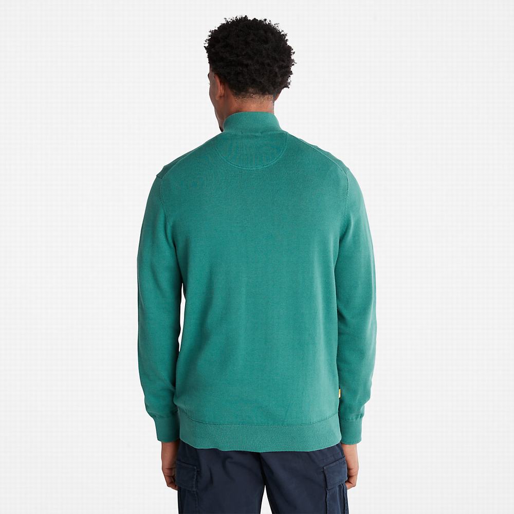 Pánské Jumpers Timberland Williams River Zip-neck Zelene | TI73689-183