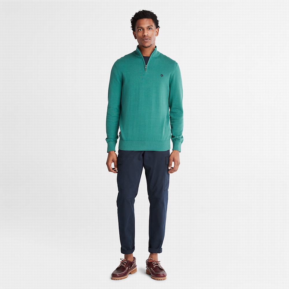 Pánské Jumpers Timberland Williams River Zip-neck Zelene | TI73689-183