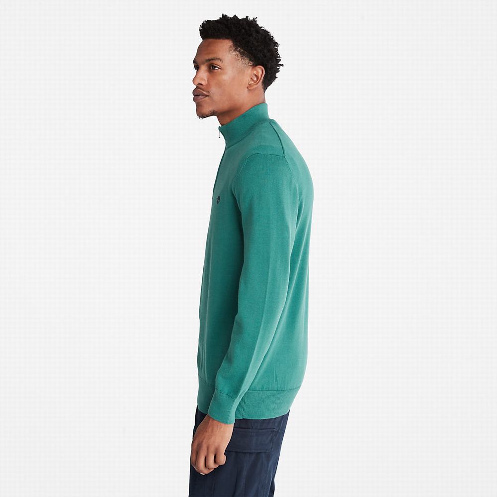 Pánské Jumpers Timberland Williams River Zip-neck Zelene | TI73689-183