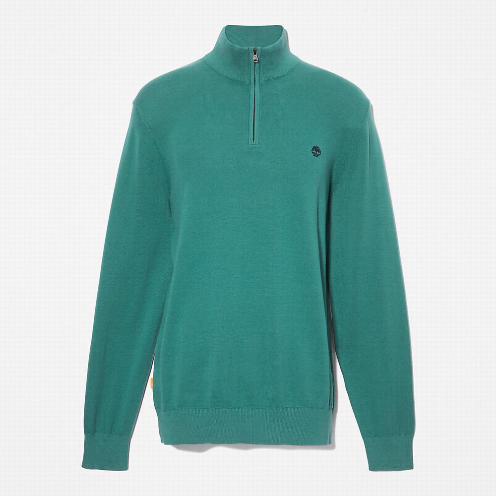 Pánské Jumpers Timberland Williams River Zip-neck Zelene | TI73689-183