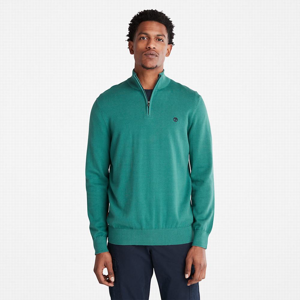 Pánské Jumpers Timberland Williams River Zip-neck Zelene | TI73689-183
