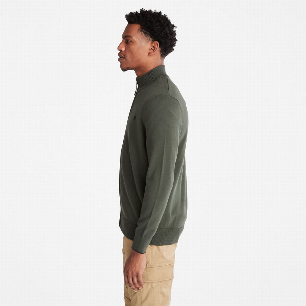 Pánské Jumpers Timberland Williams River Zip-front Tmavě Zelene | TI94026-516