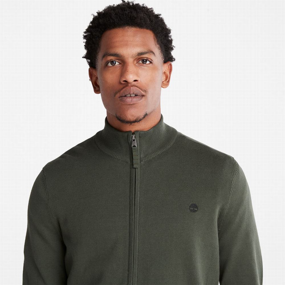 Pánské Jumpers Timberland Williams River Zip-front Tmavě Zelene | TI94026-516
