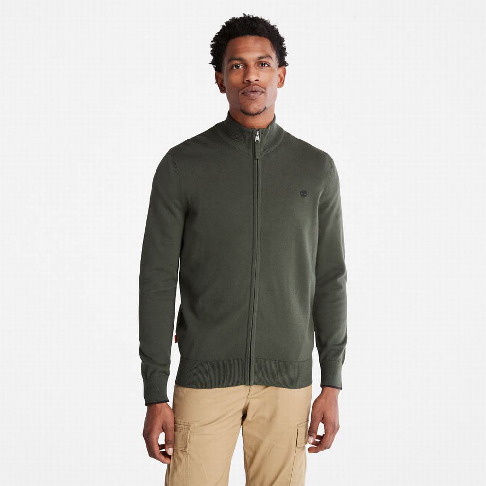 Pánské Jumpers Timberland Williams River Zip-front Tmavě Zelene | TI94026-516