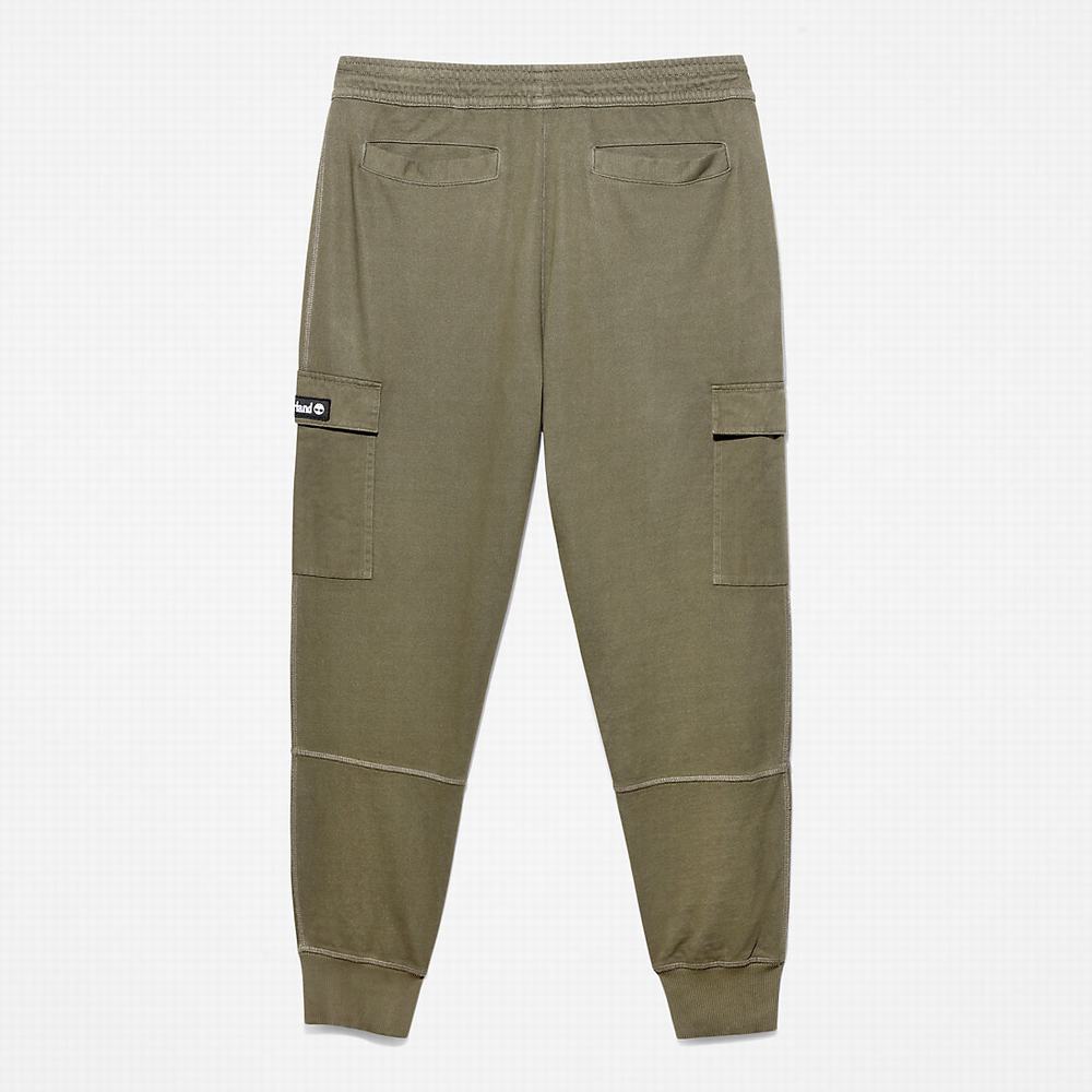 Pánské Kalhoty Timberland Garment-Dyed Cargo Sweatpants Tmavě Zelene | TI14765-468