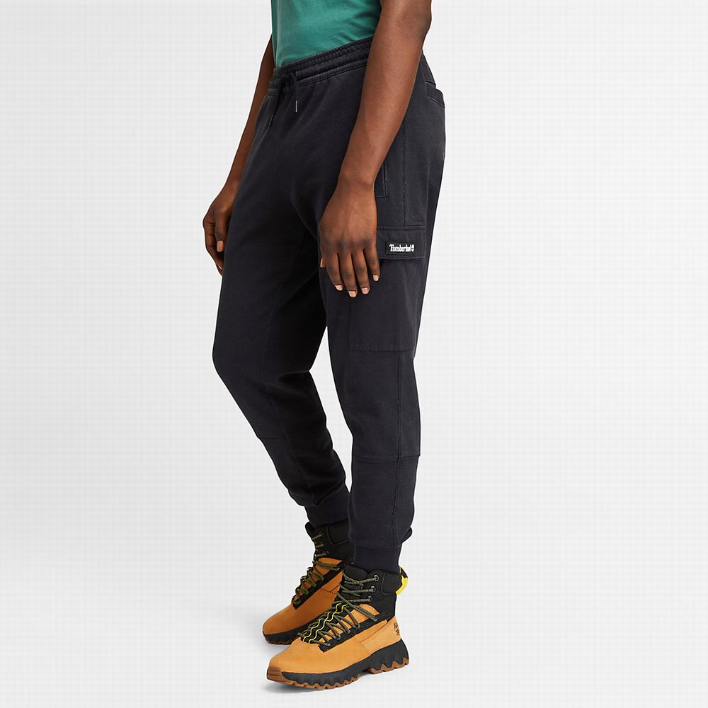 Pánské Kalhoty Timberland Garment-Dyed Cargo Sweatpants Černé | TI24630-584