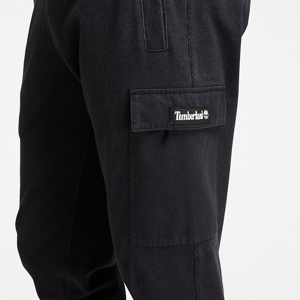 Pánské Kalhoty Timberland Garment-Dyed Cargo Sweatpants Černé | TI24630-584