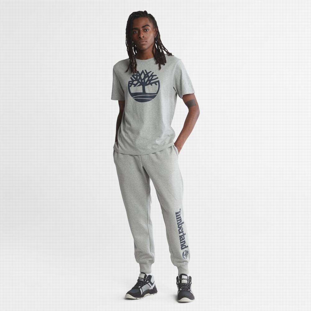 Pánské Kalhoty Timberland Logo Sweatpants Šedé Tmavě Blankyt | TI05746-092