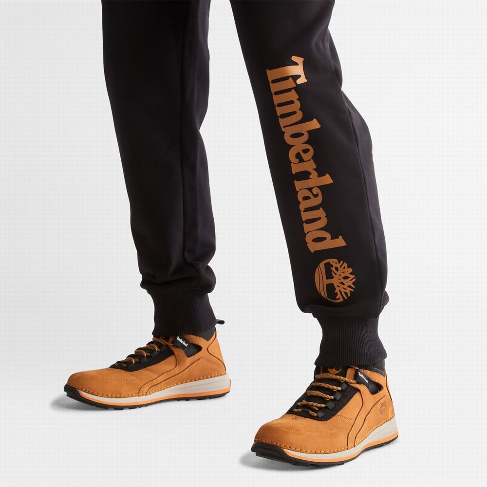 Pánské Kalhoty Timberland Logo Sweatpants Černé Hnědé | TI32704-087