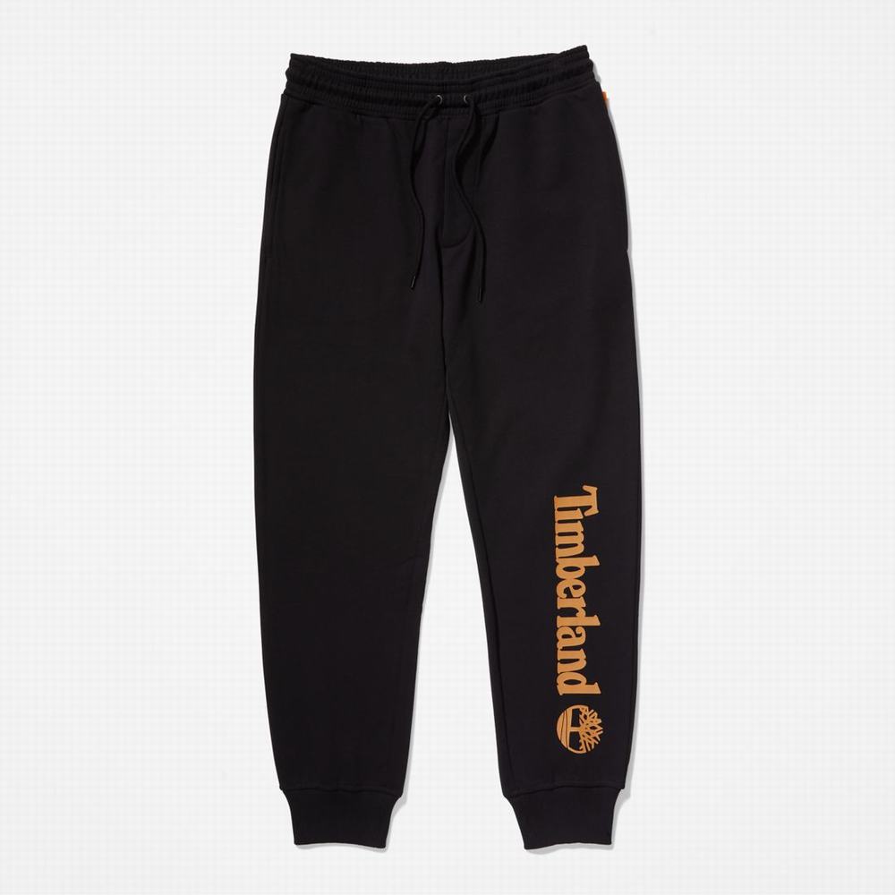 Pánské Kalhoty Timberland Logo Sweatpants Černé Hnědé | TI32704-087