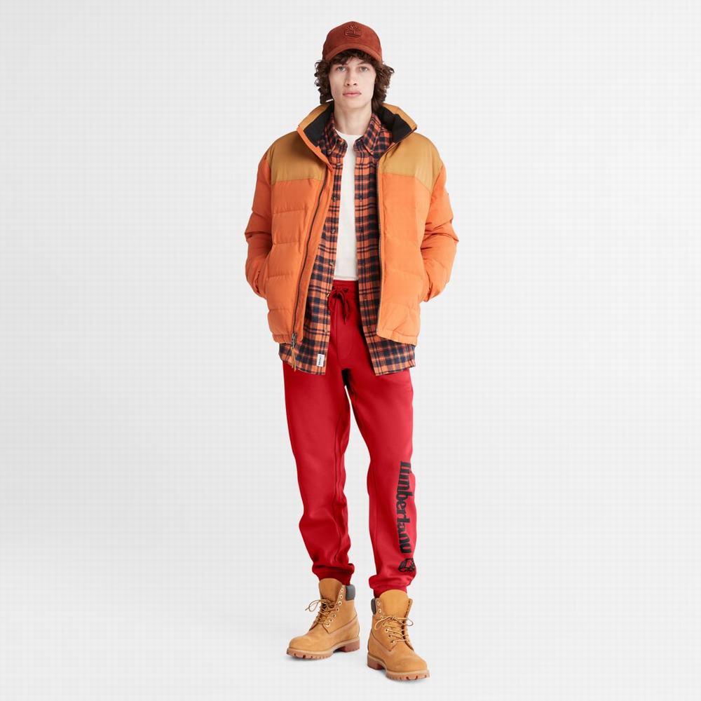 Pánské Kalhoty Timberland Logo Sweatpants Tmavě Červené Černé | TI42738-692