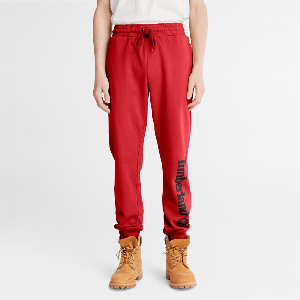 Pánské Kalhoty Timberland Logo Sweatpants Tmavě Červené Černé | TI42738-692