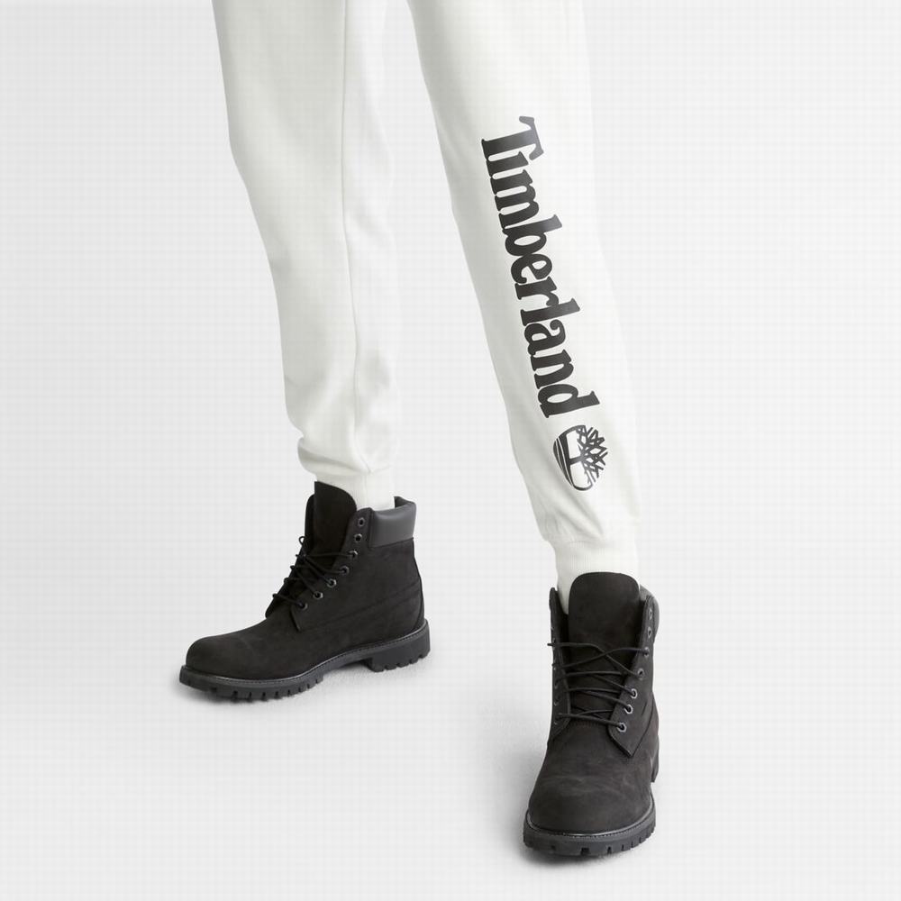 Pánské Kalhoty Timberland Logo Sweatpants Bílé | TI75903-670