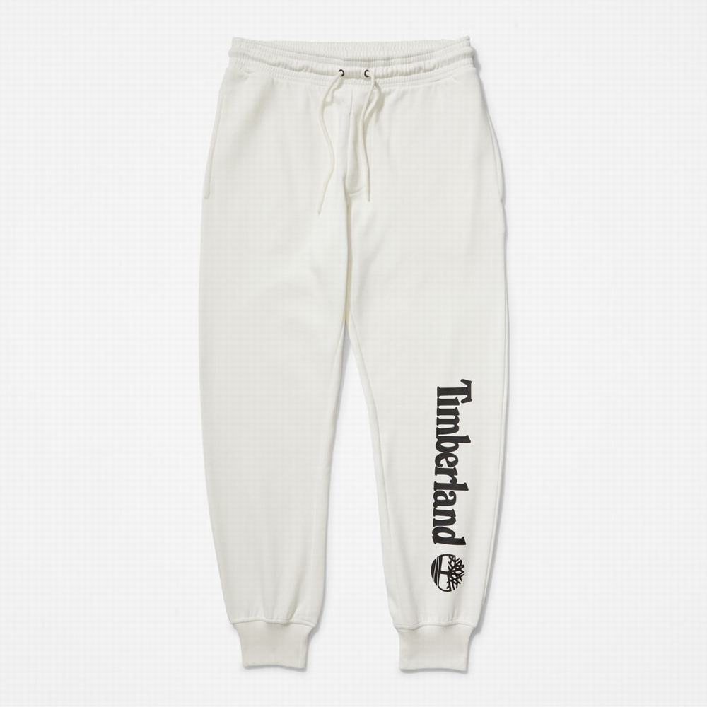 Pánské Kalhoty Timberland Logo Sweatpants Bílé | TI75903-670