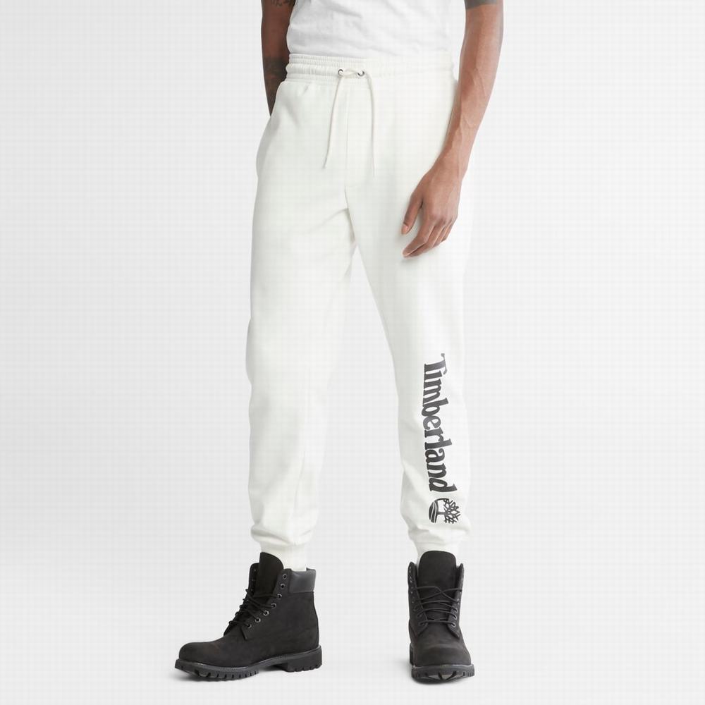 Pánské Kalhoty Timberland Logo Sweatpants Bílé | TI75903-670