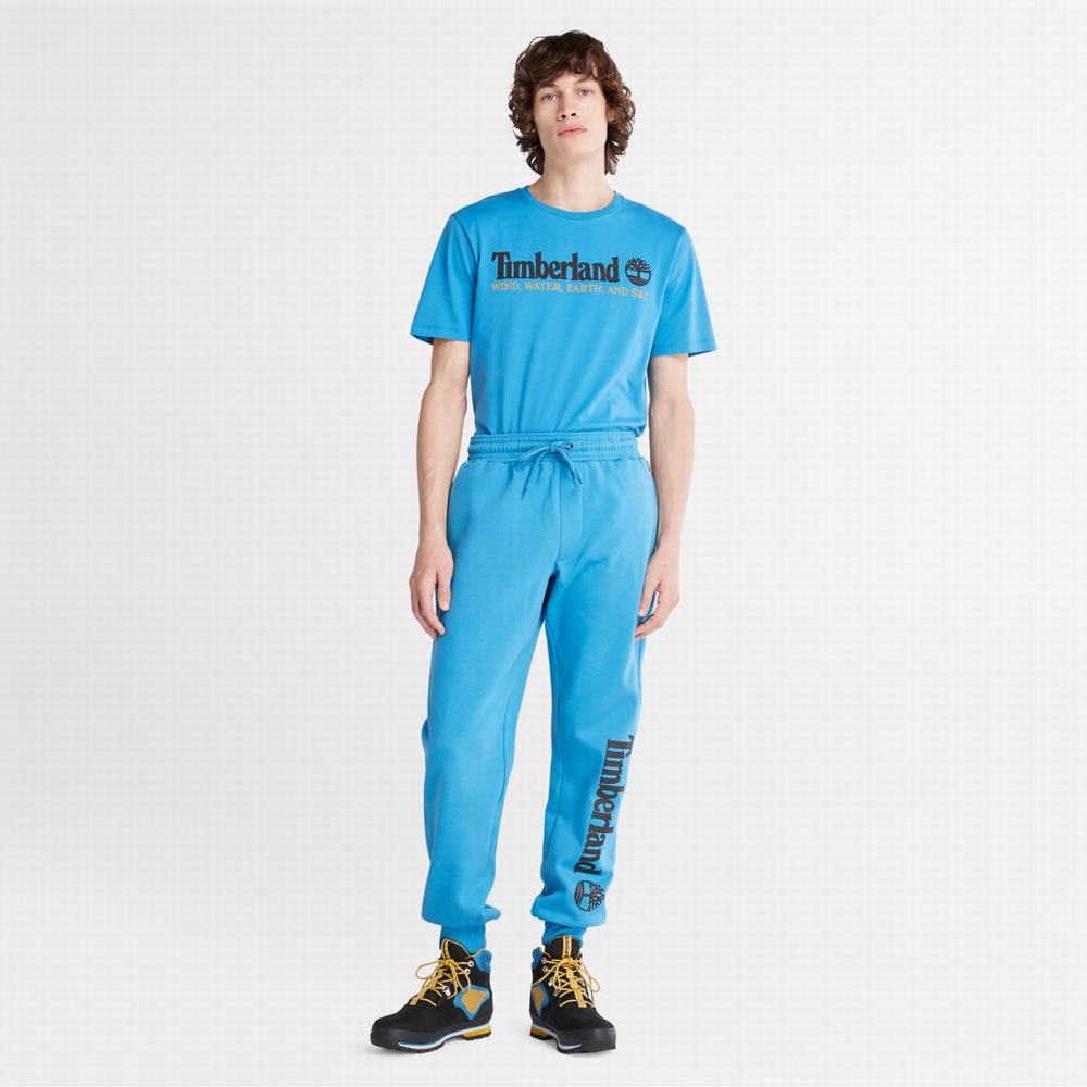 Pánské Kalhoty Timberland Logo Sweatpants Světle Blankyt | TI76251-795