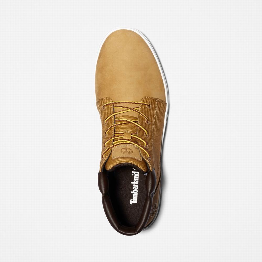 Pánské Kotníkové Boty Timberland Davis Square Leather/Fabric Chukka Hnědé | TI28605-537