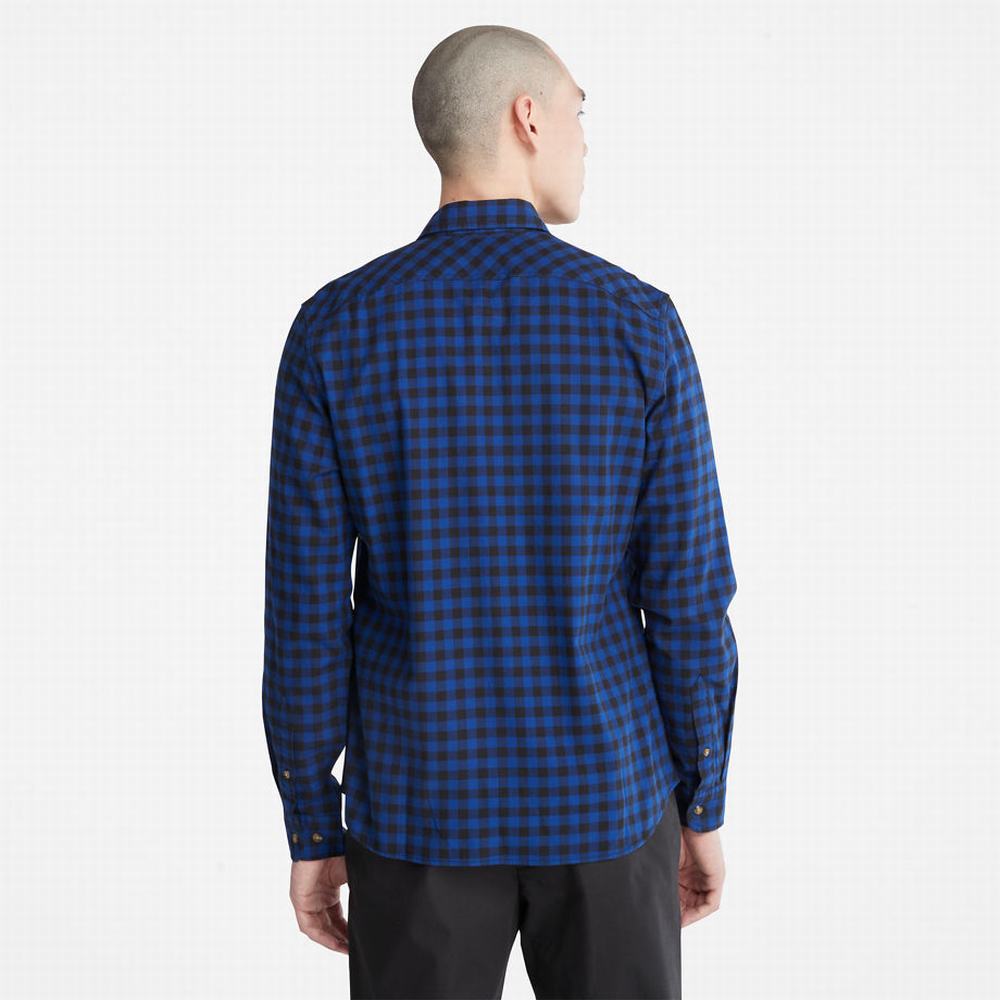 Pánské Košile Timberland Back River Check Tmavě Blankyt | TI48219-974