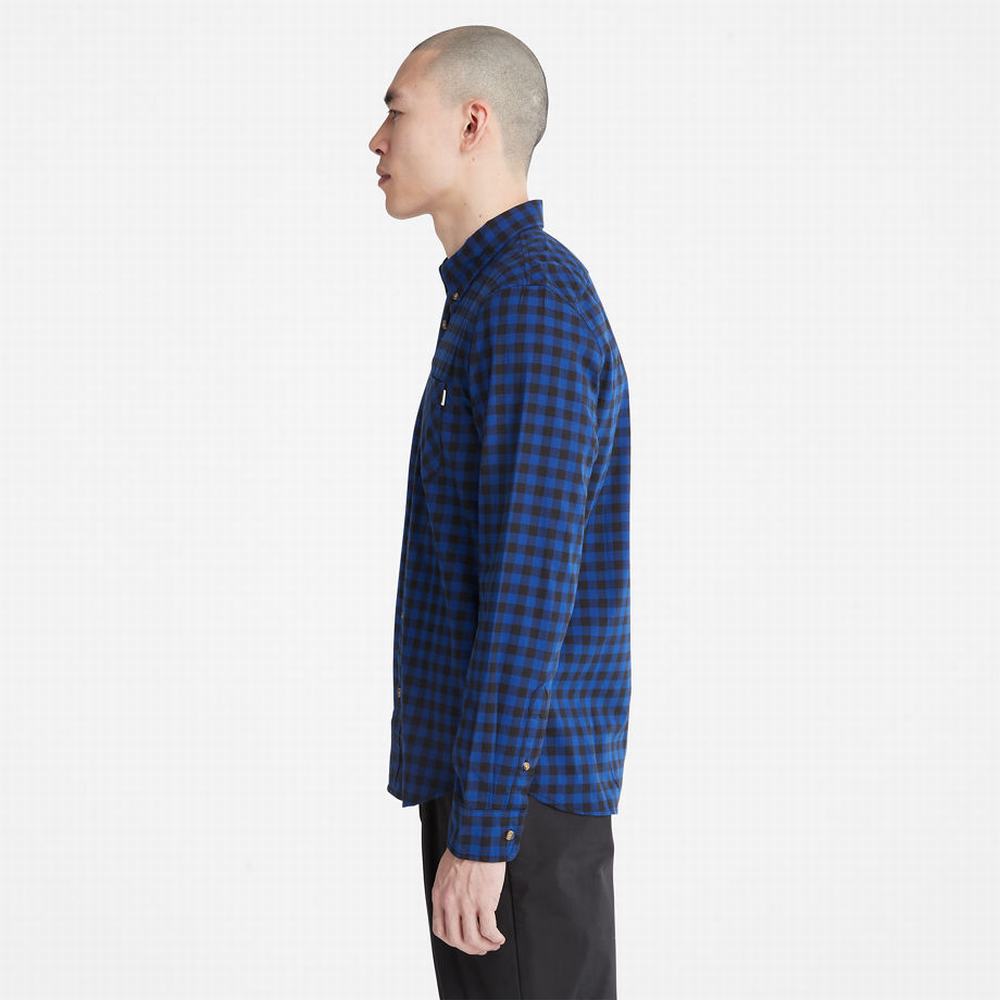 Pánské Košile Timberland Back River Check Tmavě Blankyt | TI48219-974
