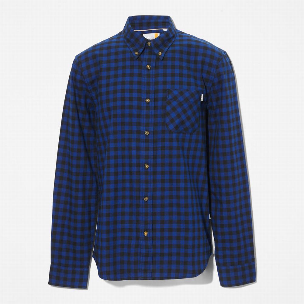 Pánské Košile Timberland Back River Check Tmavě Blankyt | TI48219-974