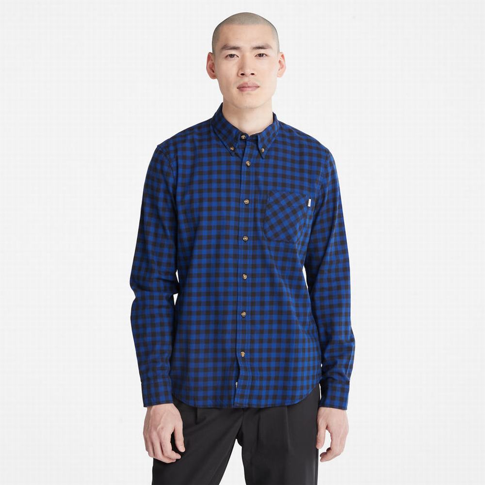 Pánské Košile Timberland Back River Check Tmavě Blankyt | TI48219-974