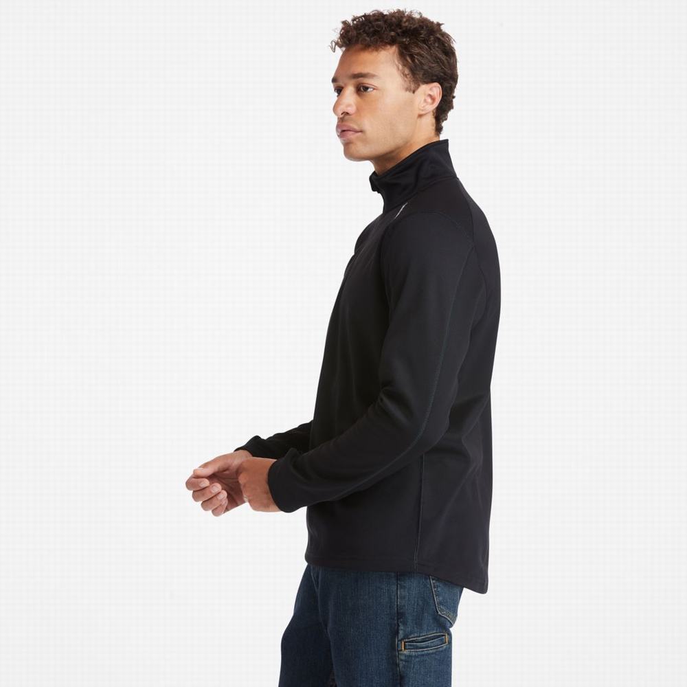 Pánské Košile Timberland Big & Vysoké Timberland PRO® Understory Quarter-Zip Fleece Černé | TI67402-316