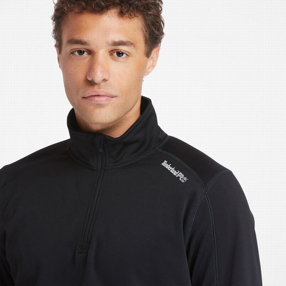 Pánské Košile Timberland Big & Vysoké Timberland PRO® Understory Quarter-Zip Fleece Černé | TI67402-316