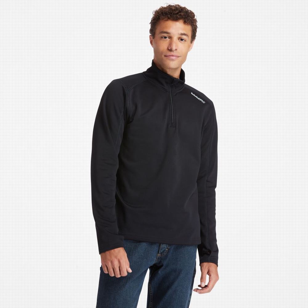 Pánské Košile Timberland Big & Vysoké Timberland PRO® Understory Quarter-Zip Fleece Černé | TI67402-316