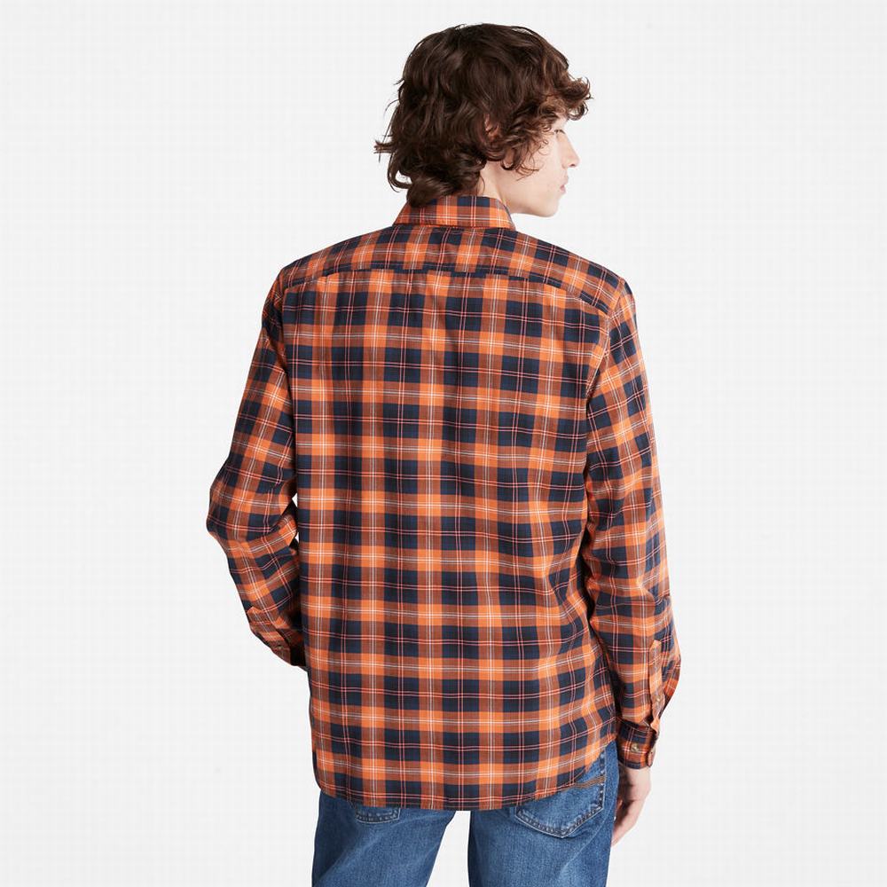 Pánské Košile Timberland Eastham River Stretch Checked Oranžové | TI16804-615