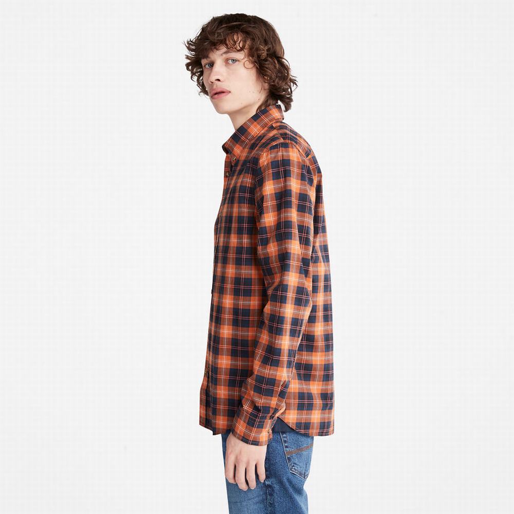 Pánské Košile Timberland Eastham River Stretch Checked Oranžové | TI16804-615