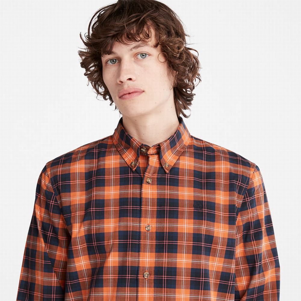 Pánské Košile Timberland Eastham River Stretch Checked Oranžové | TI16804-615