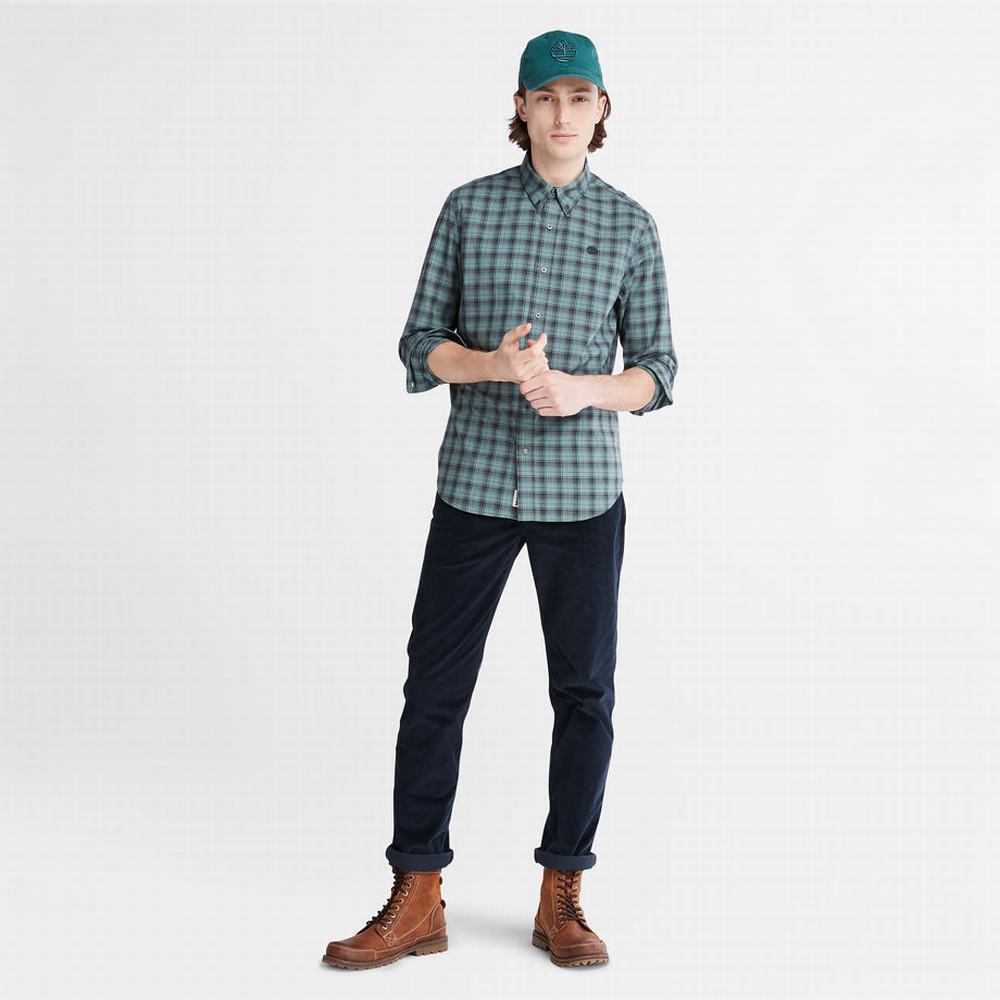 Pánské Košile Timberland Eastham River Stretch Check Zelene | TI51468-206